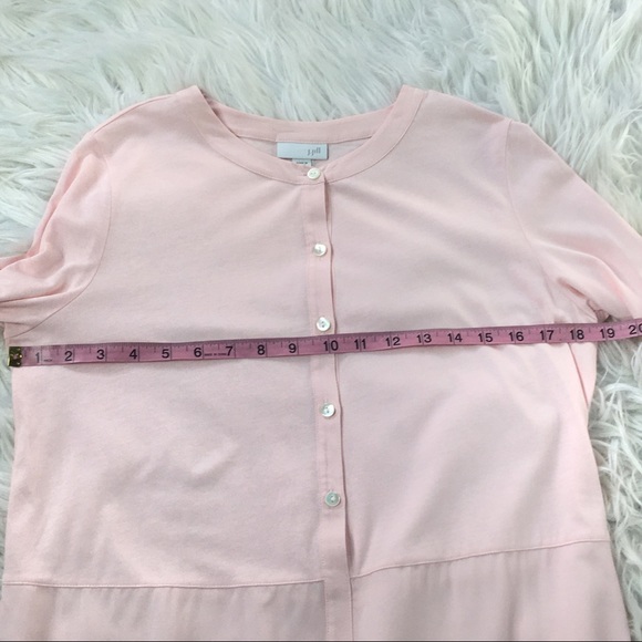 J. Jill Pink Button Tab Sleeve Round Neck Tunic XS - Picture 7 of 9